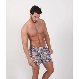 NEW EIGHT X american road trip print swim trunks in multi